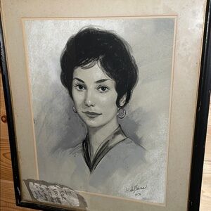 Vintage Framed Portrait Sketch
